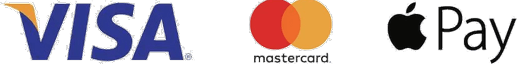 Visa, Mastercard and Apple Pay accepted
