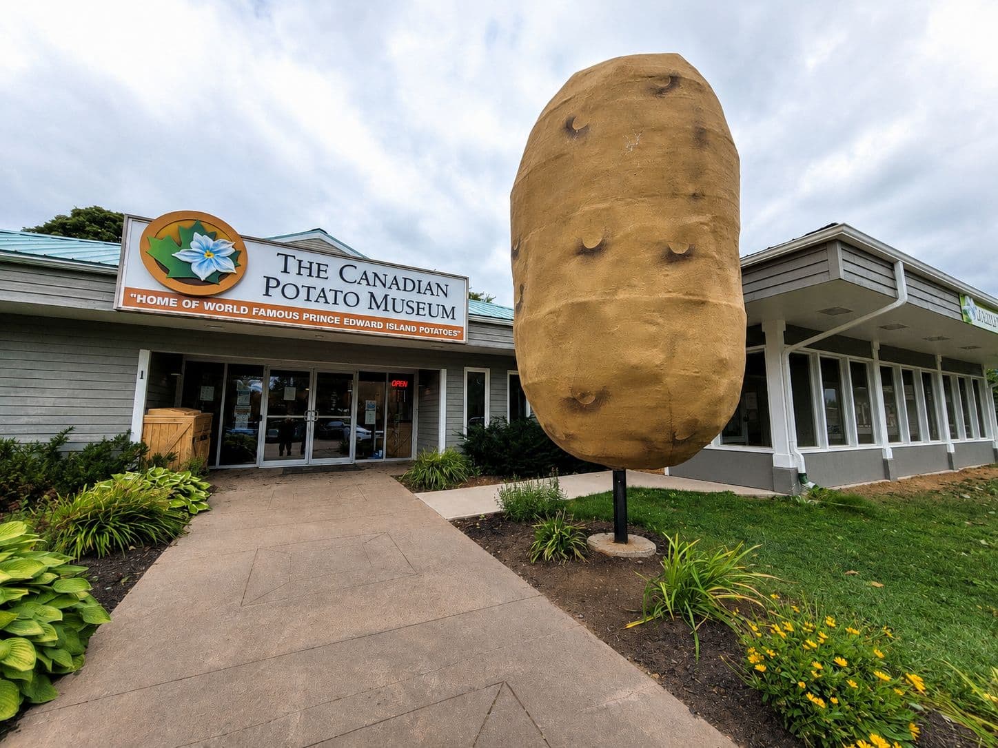 Canadian Potato Museum and its giant potato landmark in O’Leary, Prince Edward Island